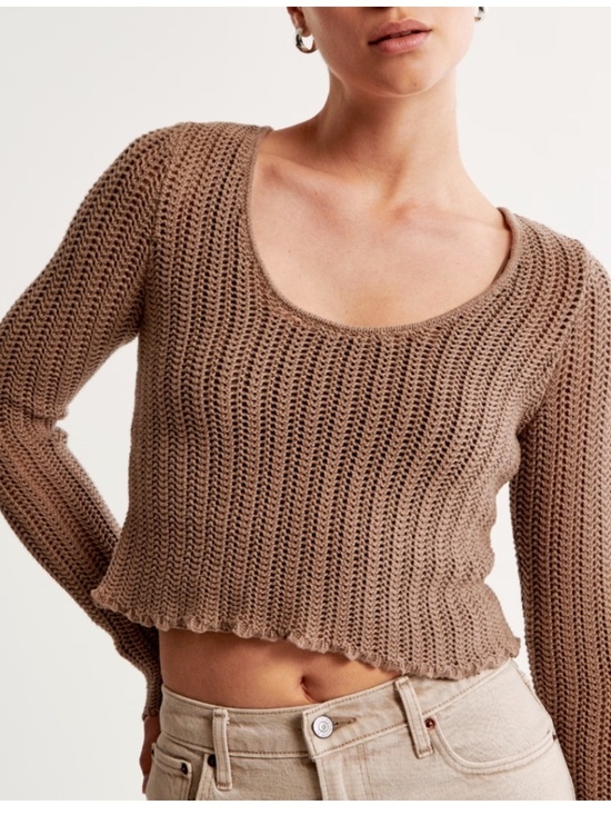Abercrombie & Fitch Sweaters - Abercrombie & Fitch Cropped Crochet Knit Sweater Size: L